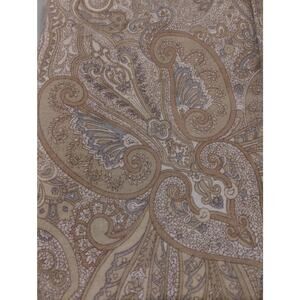 Lauren Ralph Lauren Fabric Cotton Shower Curtain Paisley Tan Yellow Blue 68x64"